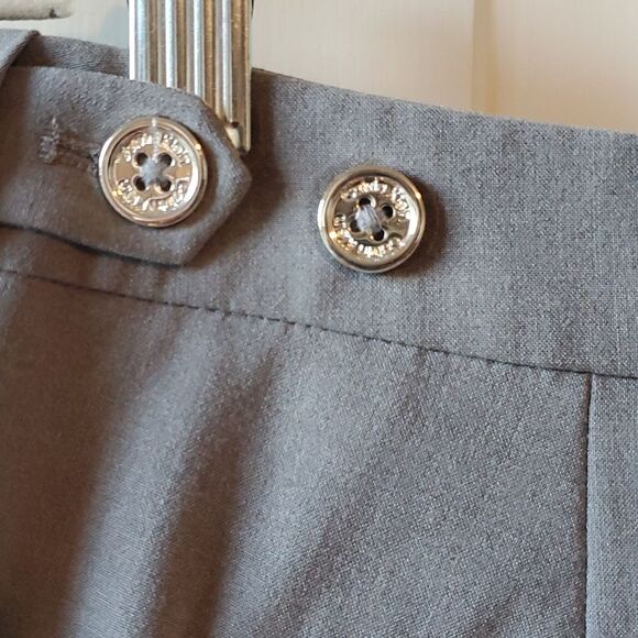 CALVIN KLEIN HEATHERED GRAY CAREER PANTS STRETCH SIZE 14P ANKLE OFFICE HIGH RISE - Picture 4 of 8